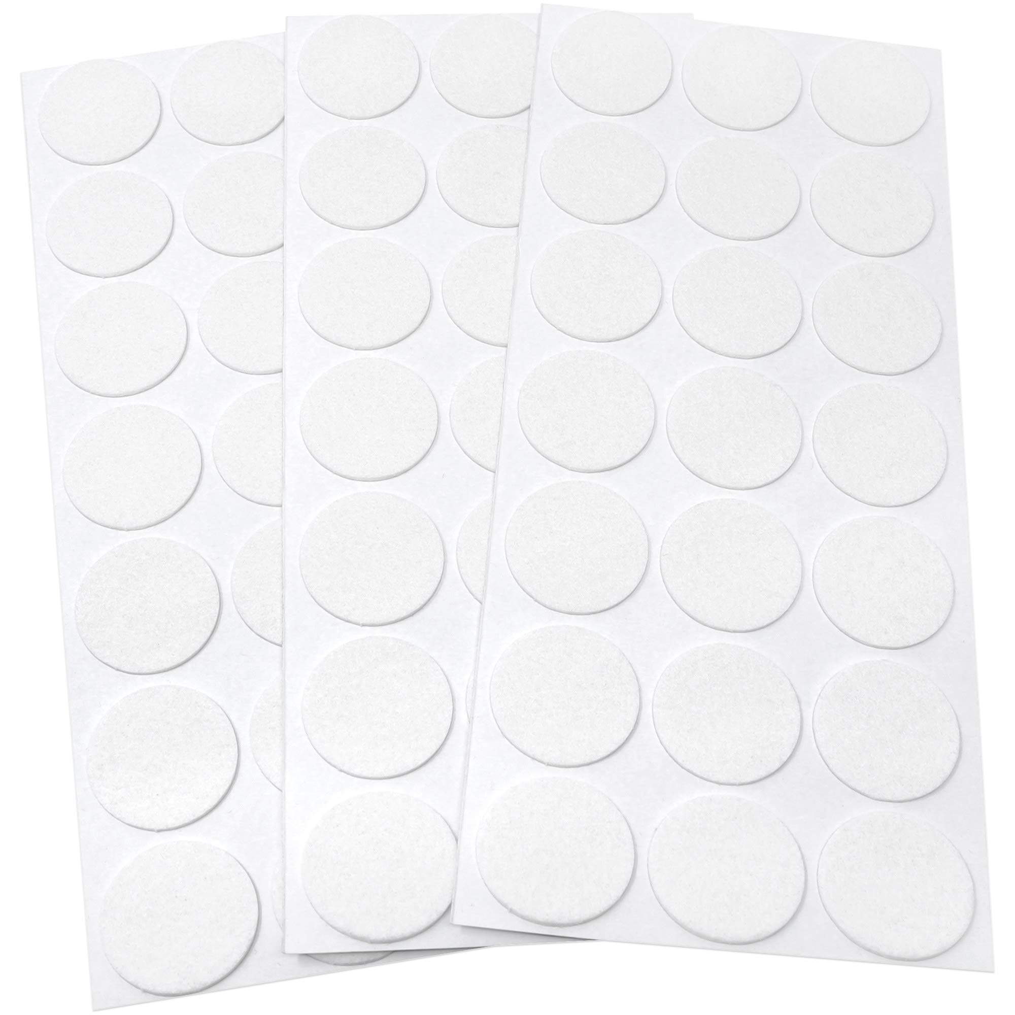 Adsamm® / 63 x self-stick felt pads / Ø 1.18'' (Ø 30 mm) / white / round / self-adhesive furniture glides with felt thickness of 0.059'' / 1.5 mm