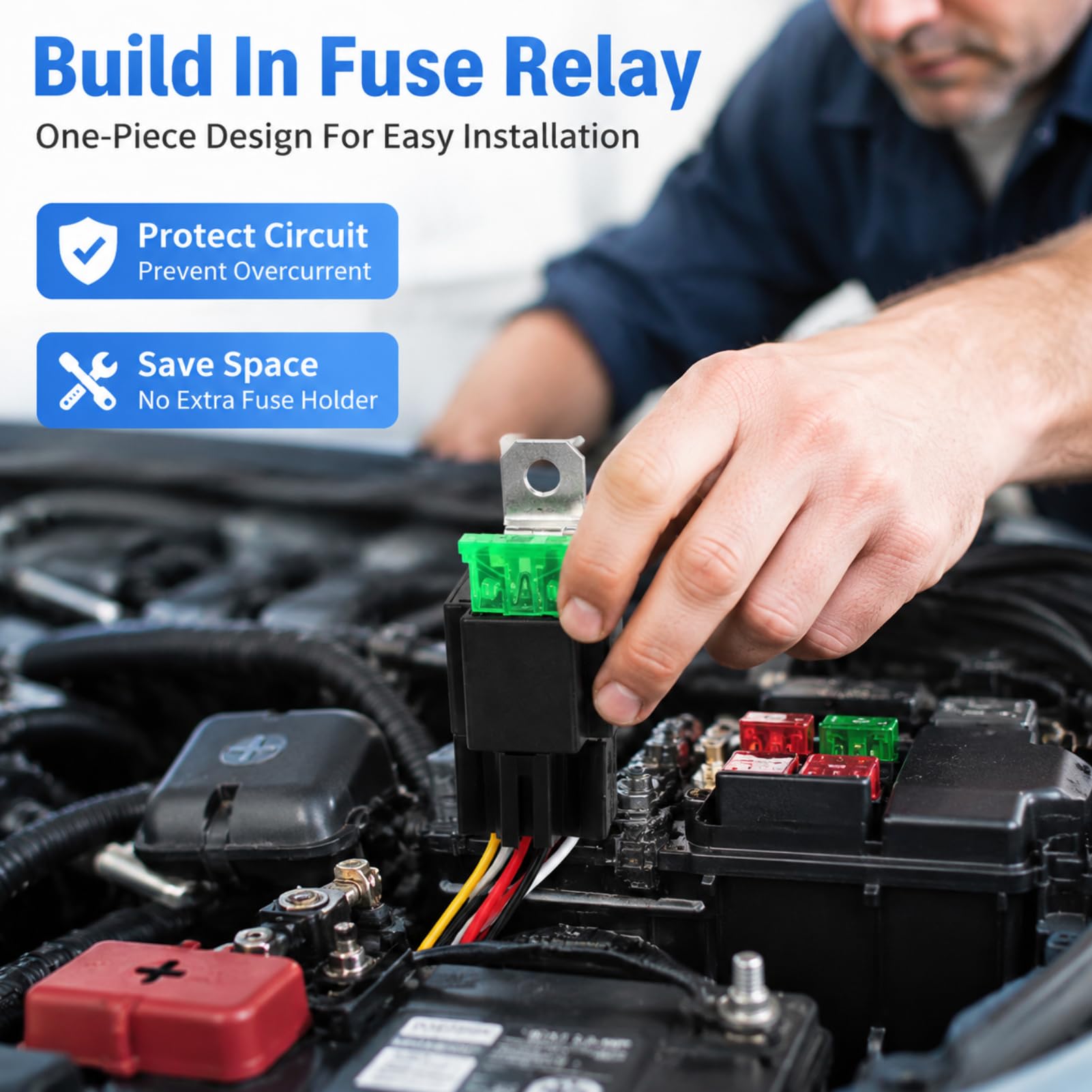 3 Pcs Relais Automobile 12v Avec Fusible 30a,Faisceau De Câbles 12 Awg,Relais éLectrique Spst 4 Broches Avec Diode Intégrée,Fusible Relais Voiture Camion,Support Fusible Ato/Atc Pour Voiture