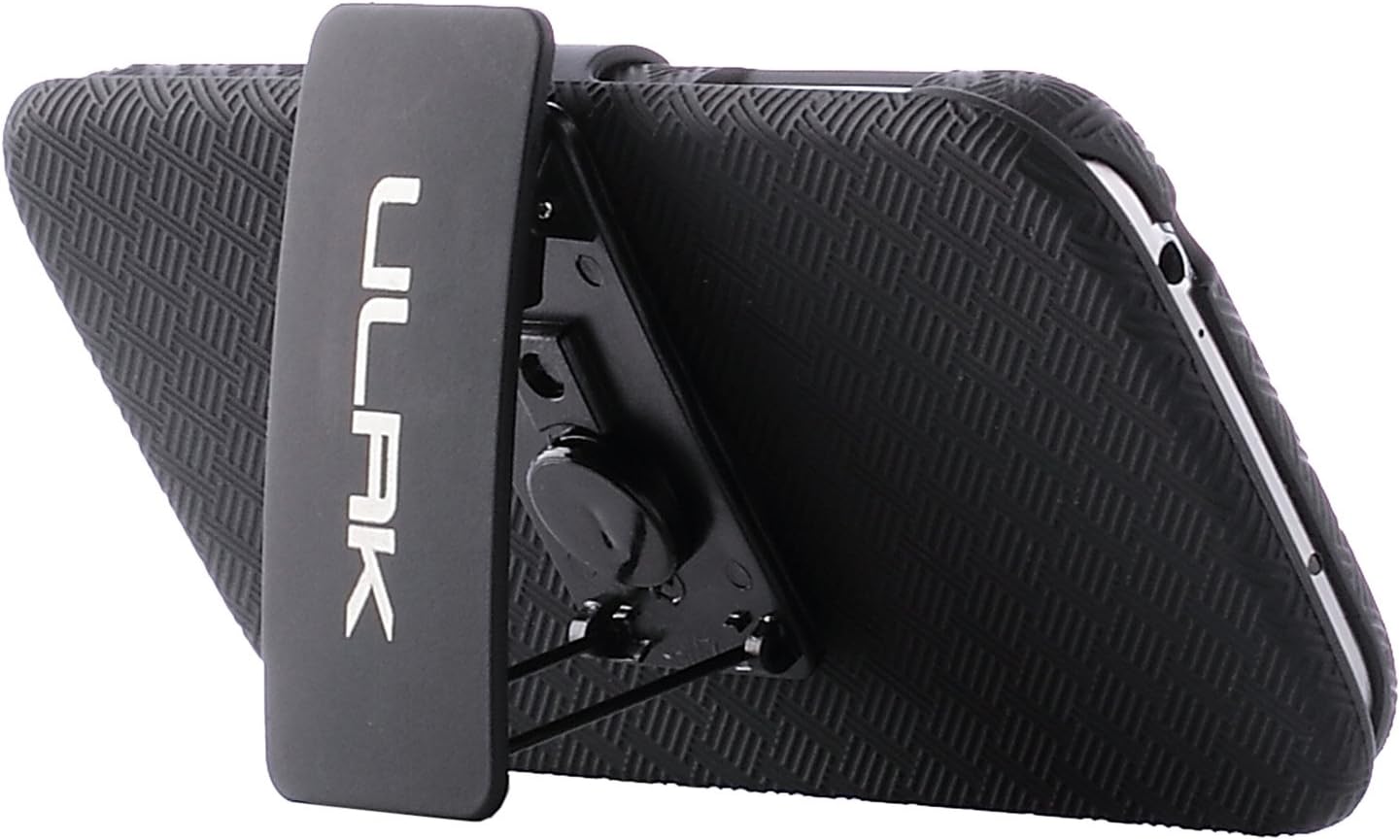 ULAK Galaxy S4 Case, S4 Case - Hybrid Dual Layer Holster Case with Kickstand and Locking Belt Swivel Clip for Galaxy S4 SIV S IV i9500 (Black)