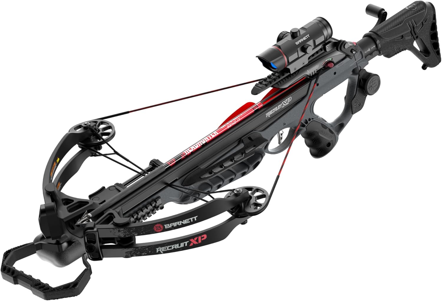 Barnett Recruit XP Crossbow Package, Compact Crossbow with 2 Arrows & 3 Dot Sight, Ideal for Hunting & Training for All Ages & Capabilities, with Installed CCD