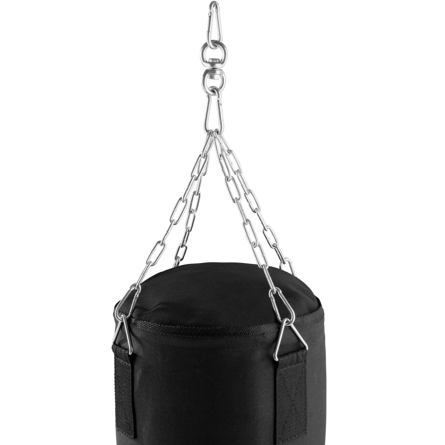 tectake® Sacco da Boxe, Peso 25 kg, Sacco da Boxe con Sospensione a Catena su 4 Punti con Moschettone, Sacca Adulti Ideale Allenamento a Casa, Pugilato, MMA, Muay Thai, Kickboxing, Fitness - Nero