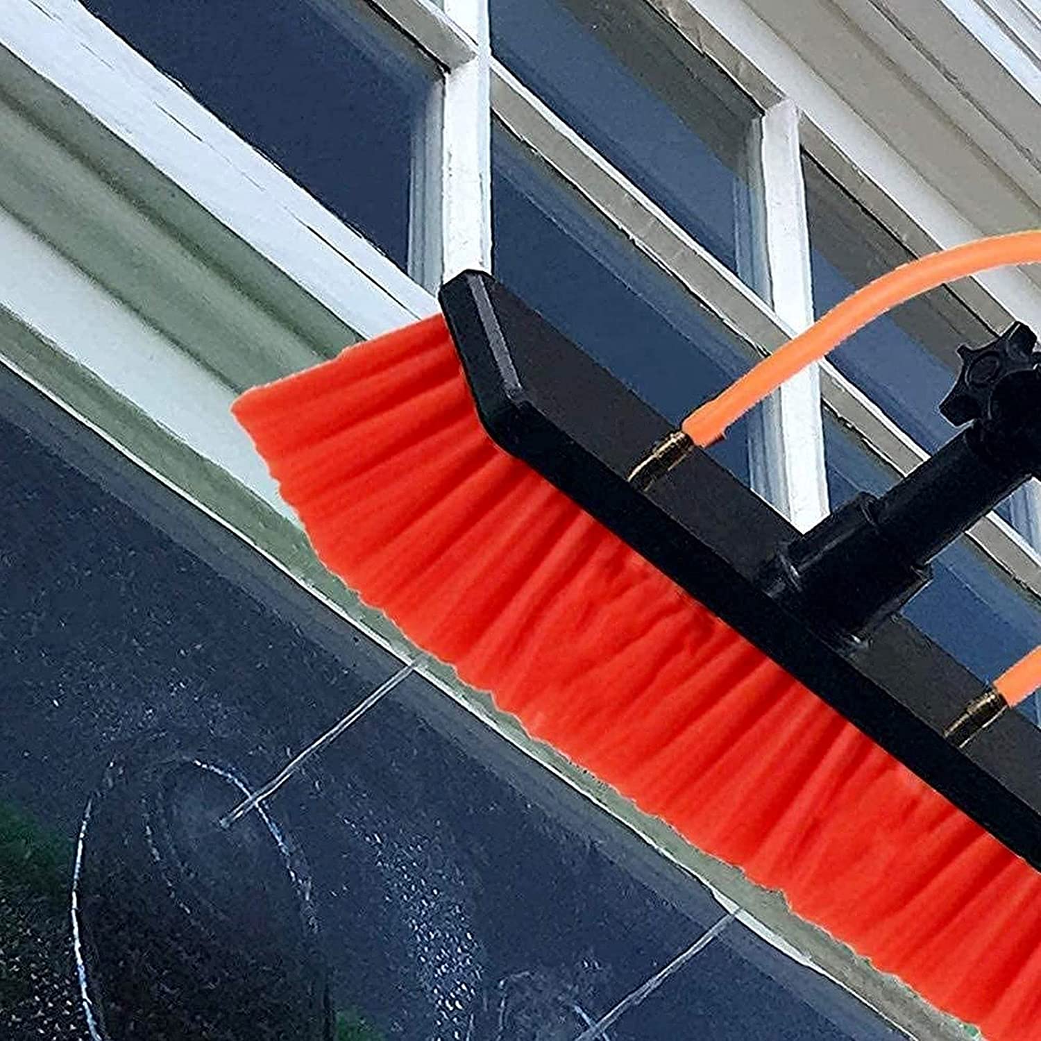 Varilla telescópica con Soporte de Agua, cepillos para Limpieza de Paneles solares, Equipo de Lavado, Varilla de Limpieza, Mango telescópico para Limpiador de Ventanas de