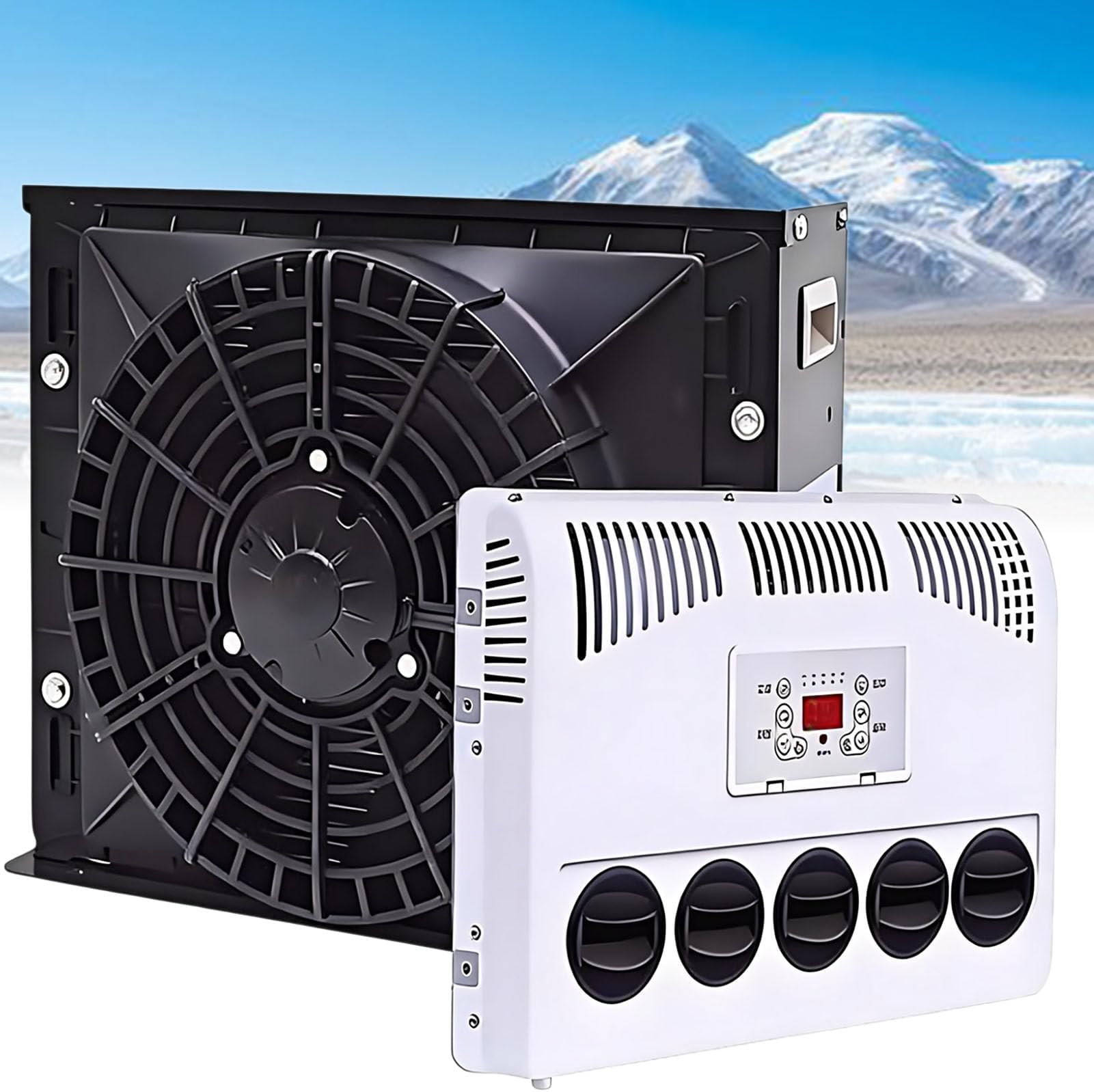 Mini Split Electric AC Unit for RV, Truck, and Camper Van - 12V/24V Fast Cooling, Low Noise Air Conditioner for Motorhome and Bus