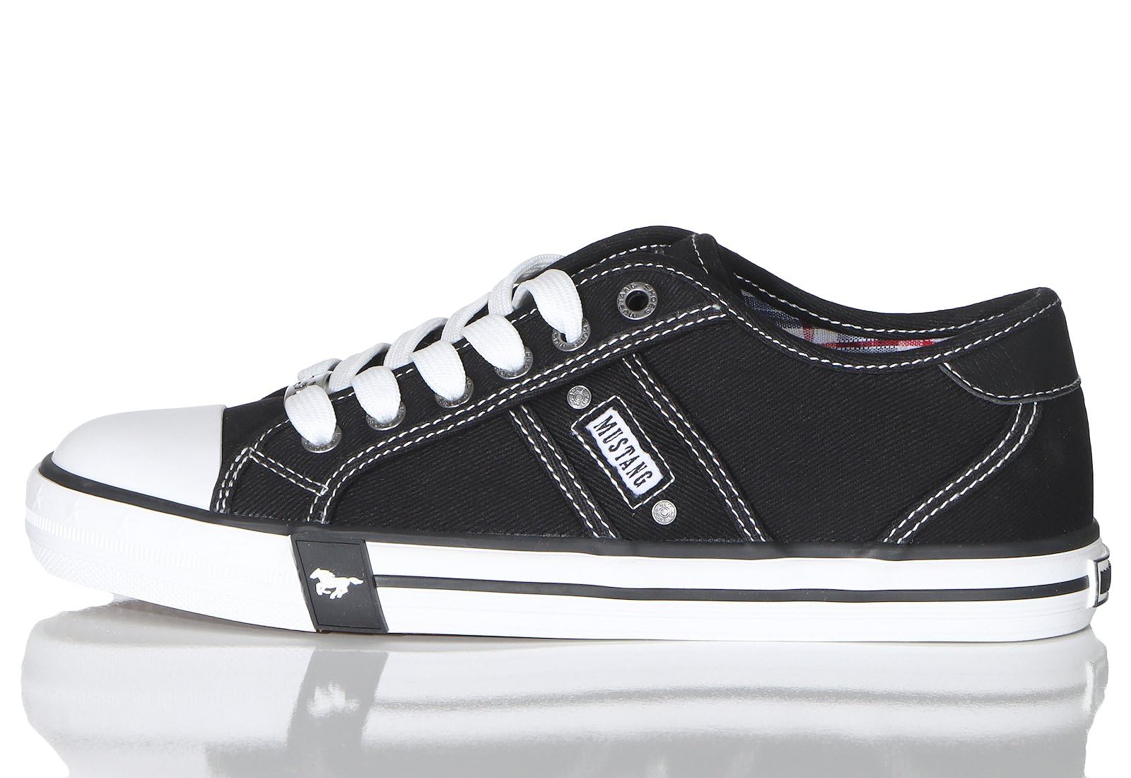 MUSTANG Damen Sneaker Schuhe Low-Top Canvas Schnürschuhe sportliche Stoffschuhe