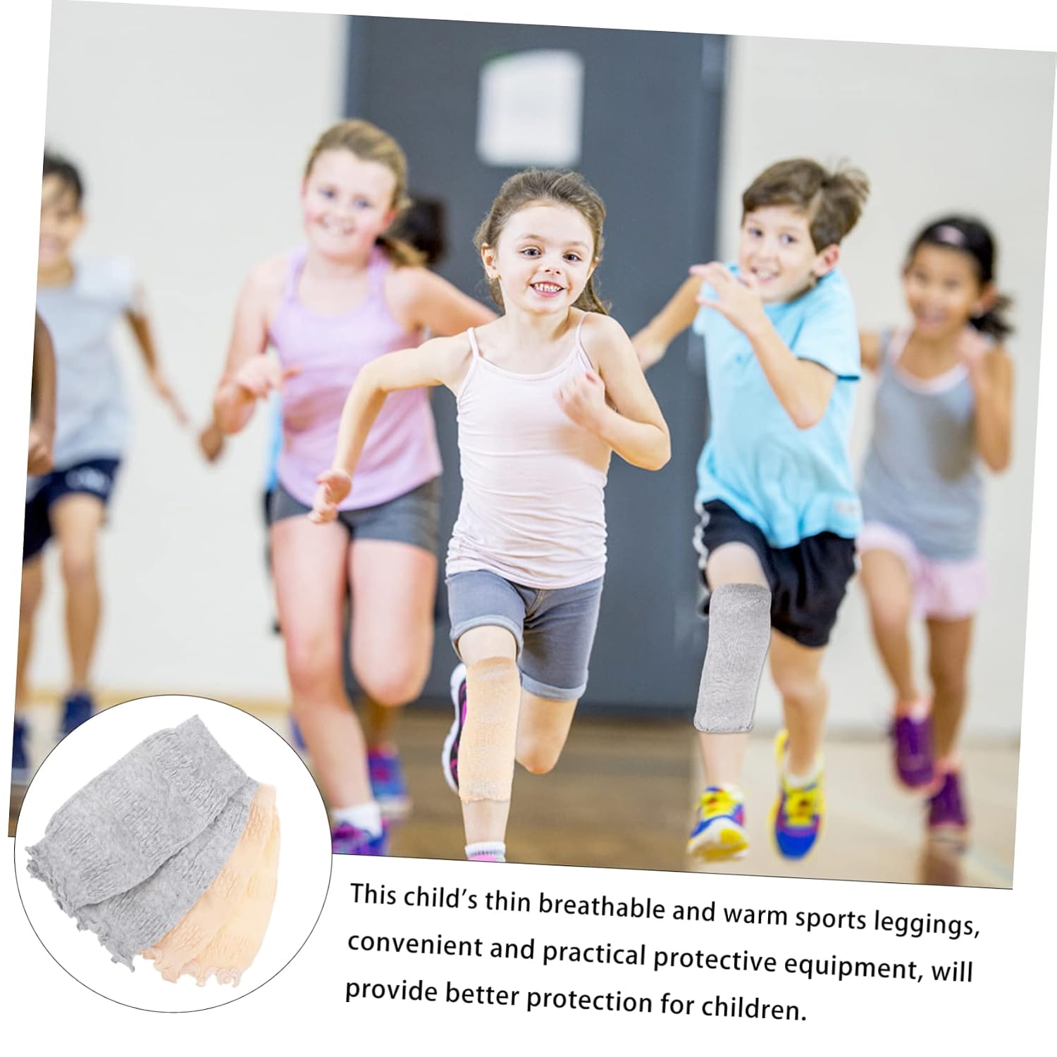Didiseaon 2pairs Boy Girl's Protective Cotton Pads of Lightweight Crawling Knee Protectors for Boys and Girls Soft and Comfortable Suitable for Thigh Circumference Gray Skin