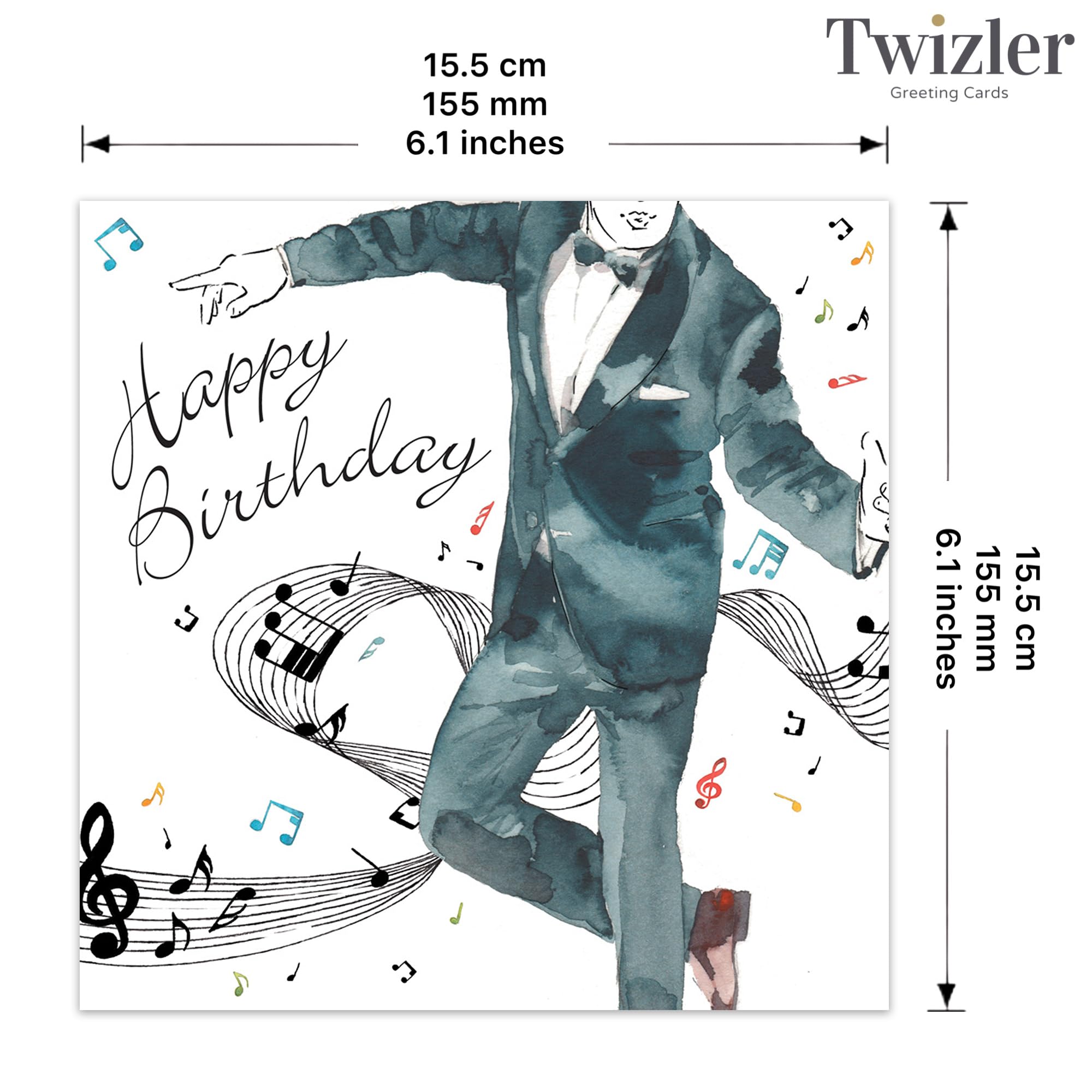 Twizler Carte Du2019anniversaire Pour Lui Avec Feuille D