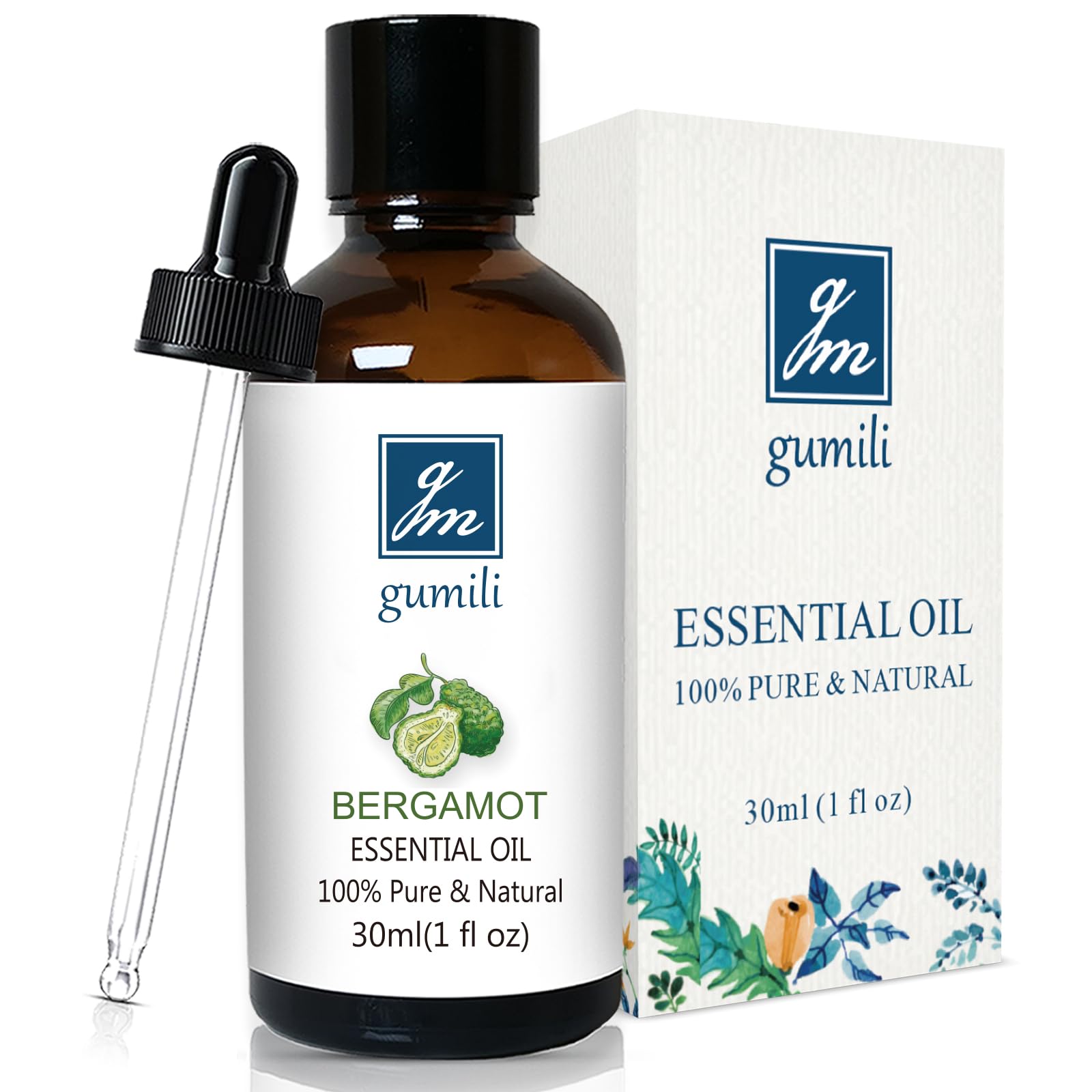 GM Gumili Bergamot Essential Oil 1 Oz - 100% Pure Bergamot Oil for Diffuser, Skin & Body - Natural Citrus Oil