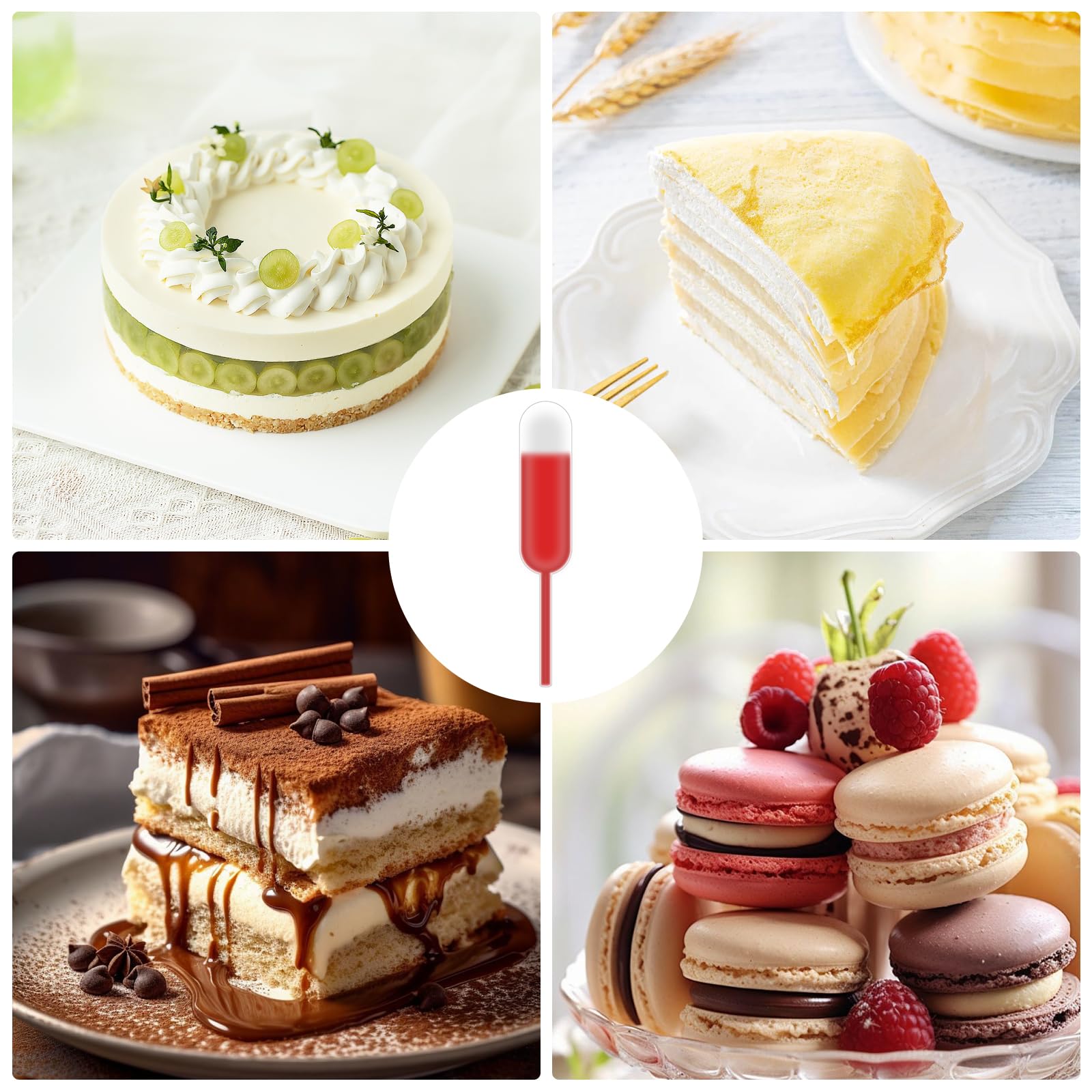 50 pipette in plastica, da 4 ml, in plastica, per cupcake, gelato, mini torte, waffles, dessert