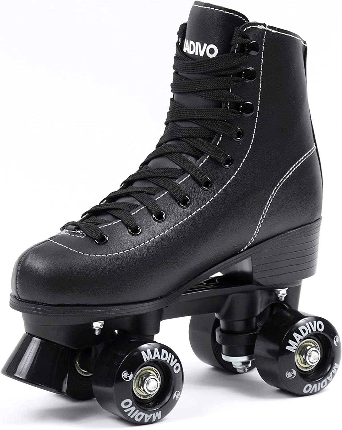 MADIVO Patins à roulettes classiques classiques pour femme - Roulement à billes ABEC-7 - Pour fille - Noir - Tailles 35, 36, 37, 38, 39, 40, 41