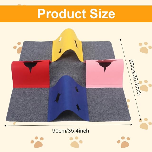 Foto 2 de 7 de Kufeiper Túnel de Fieltro para Gatos,Foldable Felt Pet Activity Mat,Túnel de Juego y Esterilla para Dormir…
