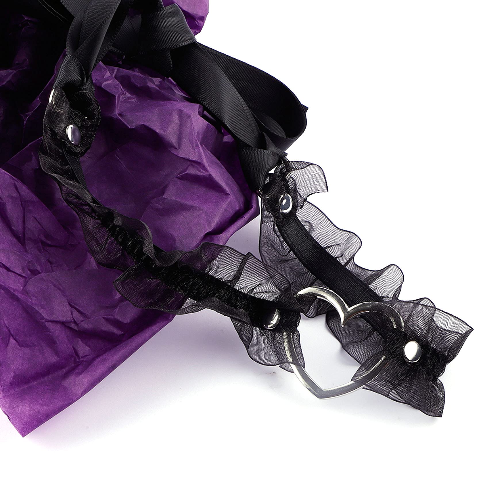 MILAKOO Black Punk Choker Charm Stretch Gothic Tattoo Chokers Necklace and Bracelet Set for Women: C-Black