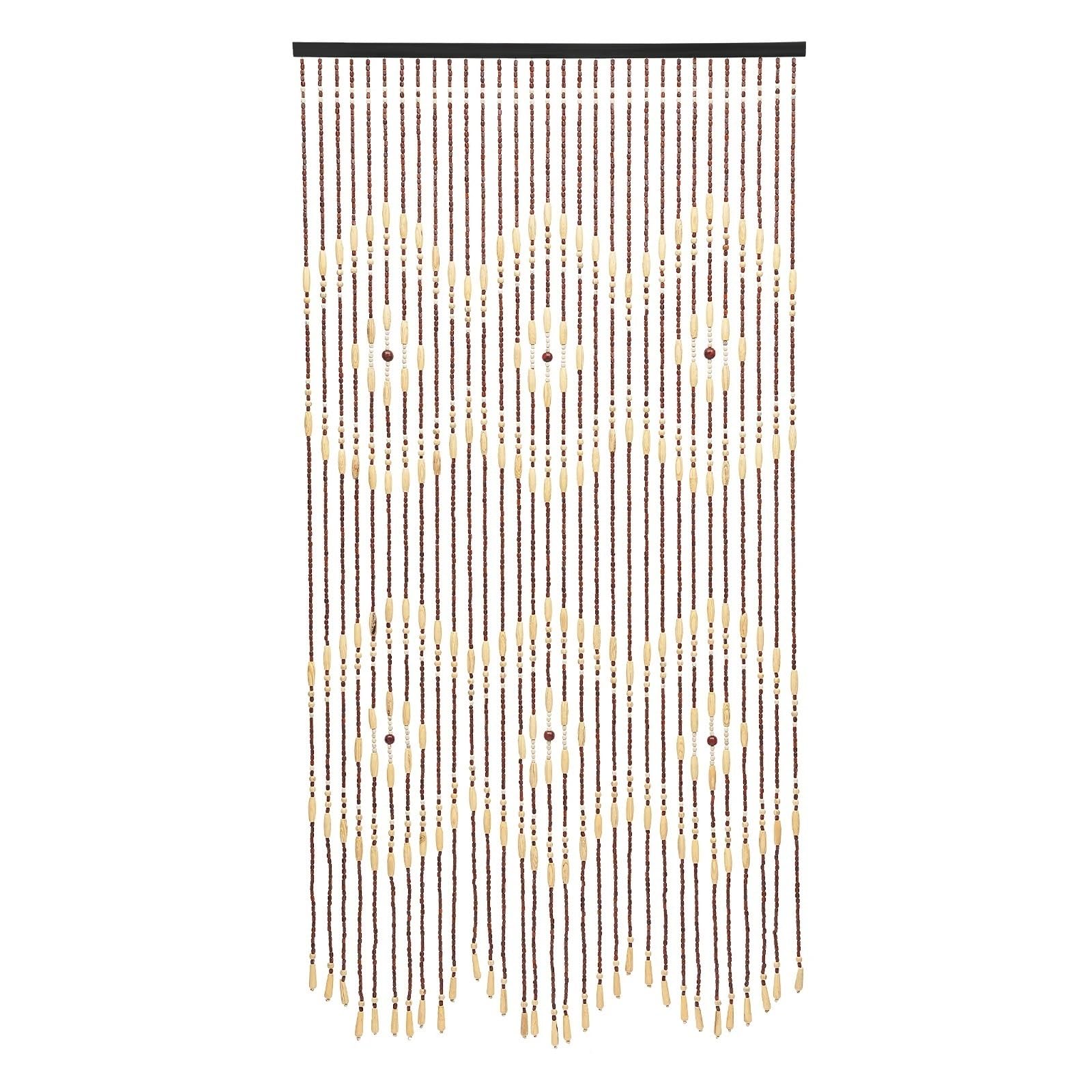 XUWEWI Wood Beaded Curtain For Doorway, Retro Door String, Handmade Room Divider Blind, Home Decor For Doorway
