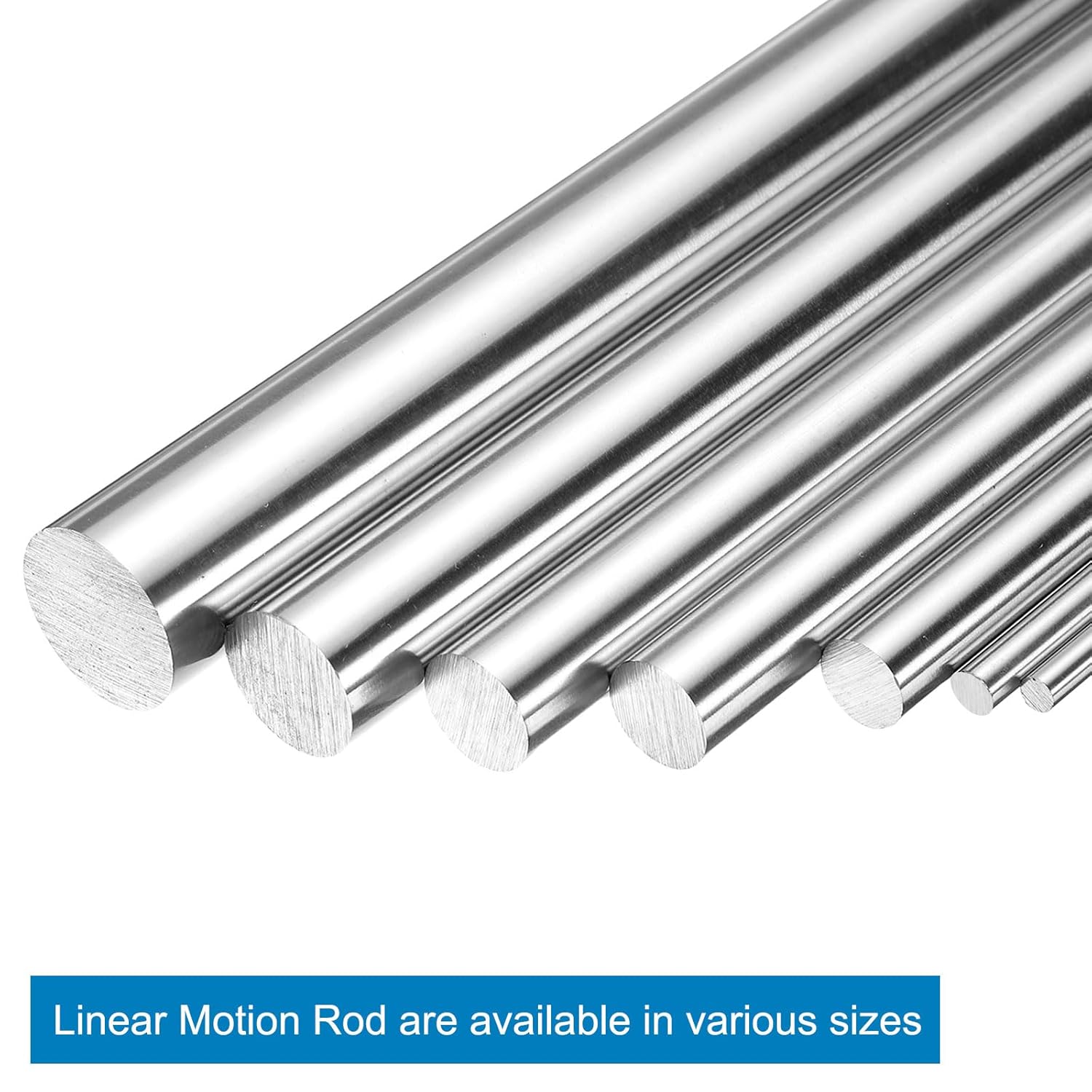 uxcell 2pcs Linear Motion Rod Shaft Guide 20mm x 350mm (0.787" x 13.78") Case Hardened Steel Chrome Plated, Metric Linear Rail Rod for 3D Printer, CNC Machine