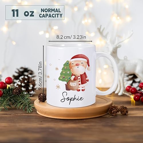 Miniatura 5 de Regalos de Navidad, taza de Papá Noel para niños, taza de chocolate caliente personalizada para niños, tazas lindas para niños, taza de café
