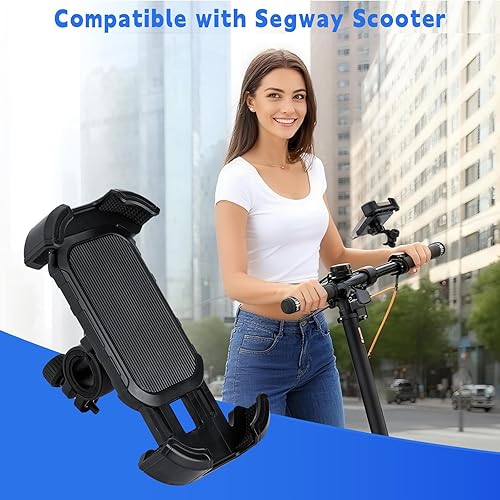 Miniatura 7 de Soporte de teléfono compatible con Segway Ninebot - para scooter, bicicleta y motocicleta, a prueba de golpes y antivibraciones, abrazadera de