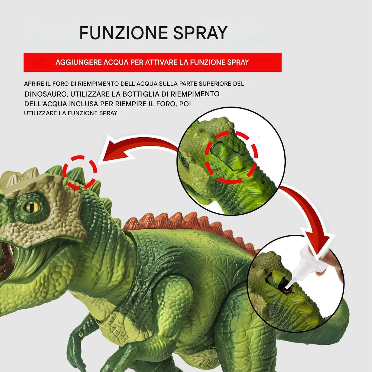Dinosauro Telecomandato Animale Camminante E Spruzzo