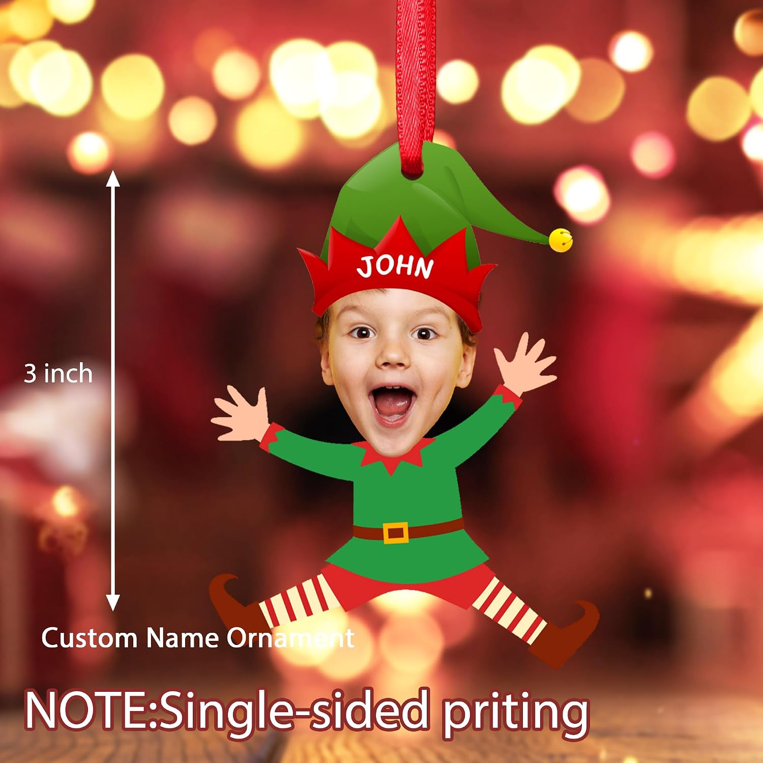 Personalized Christmas Ornaments 2025, Custom Funny Face Clown Xmas Tree Decoration Customized Photo Hanging Xmas Ornaments Gift for Kids Family Dad Mom Him Her Couple