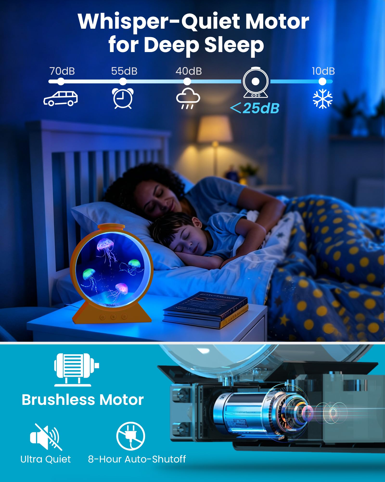 Lampe méduse pour anxiété du sommeil apaisante veilleuse avec minuterie