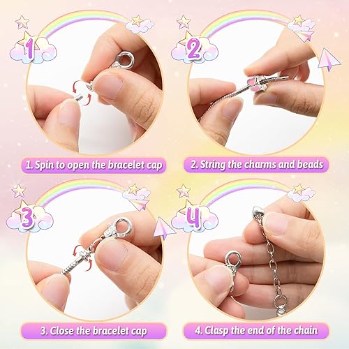 Miniatura 4 de Doksving Calendario de Adviento 2023 para niñas, calendario de cuenta regresiva de Navidad de 24 días con 2 piezas de pulseras con dijes de