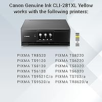 Vista 2 de Canon CLI-281 XL Tanque de tinta amarillo genuino, compatible con impresoras de la serie TR8520, TS9120, TS8120, TS6120, TS9521C/a, TS9520/a