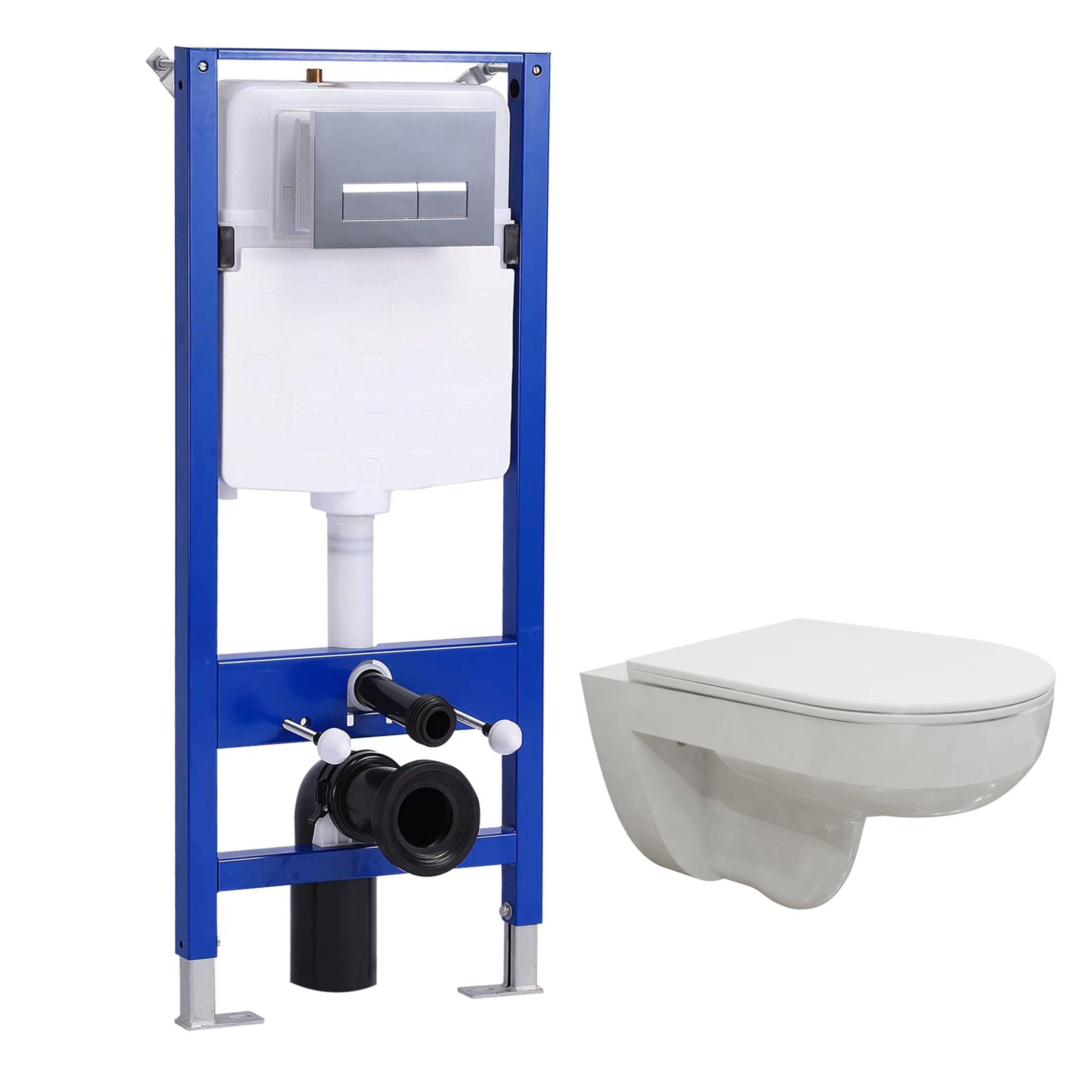 Rimless Single Hole Superspin Flush Wall Hung Toilet & 1140CM Concealed Cistern