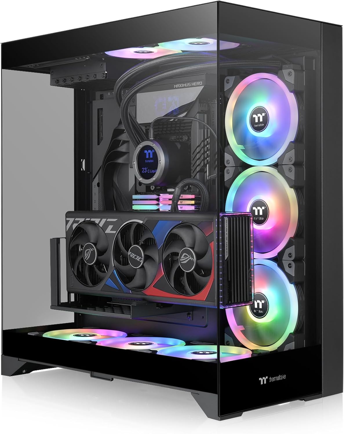 CTE E550 TG Black Mid Tower ATX Case; 3 Tempered Glass Panels; Hidden-Connector Motherboard Support; Three-Way VGA Installations; Dual Chamber Design; CA-1Z8-00M1WN-00; 3 Year Warranty