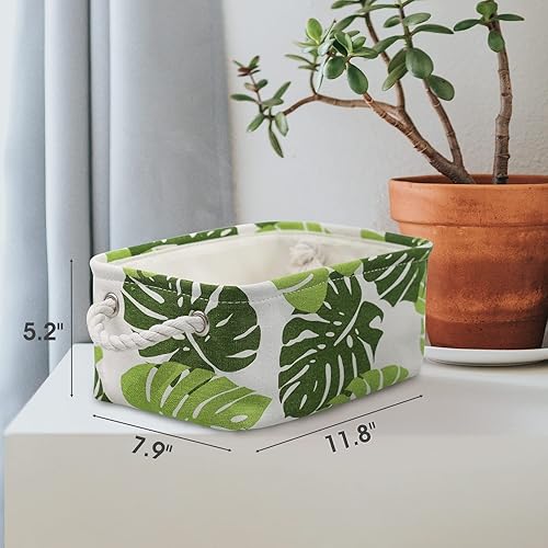 Vista 67 de Caja de almacenamiento para estantes, paquete de 6 canastas pequeñas de tela para organizar, cubos de almacenamiento plegables con asas para Blanco