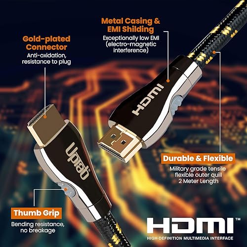 Miniatura 3 de Cable HDMI certificado de 6 pies (HDMI 2.1 10K 8K) HDMI de ultra alta velocidad HDR 48Gbps eARC VRR Dolby Atmos Vision para PS5 Xbox Series X RTX