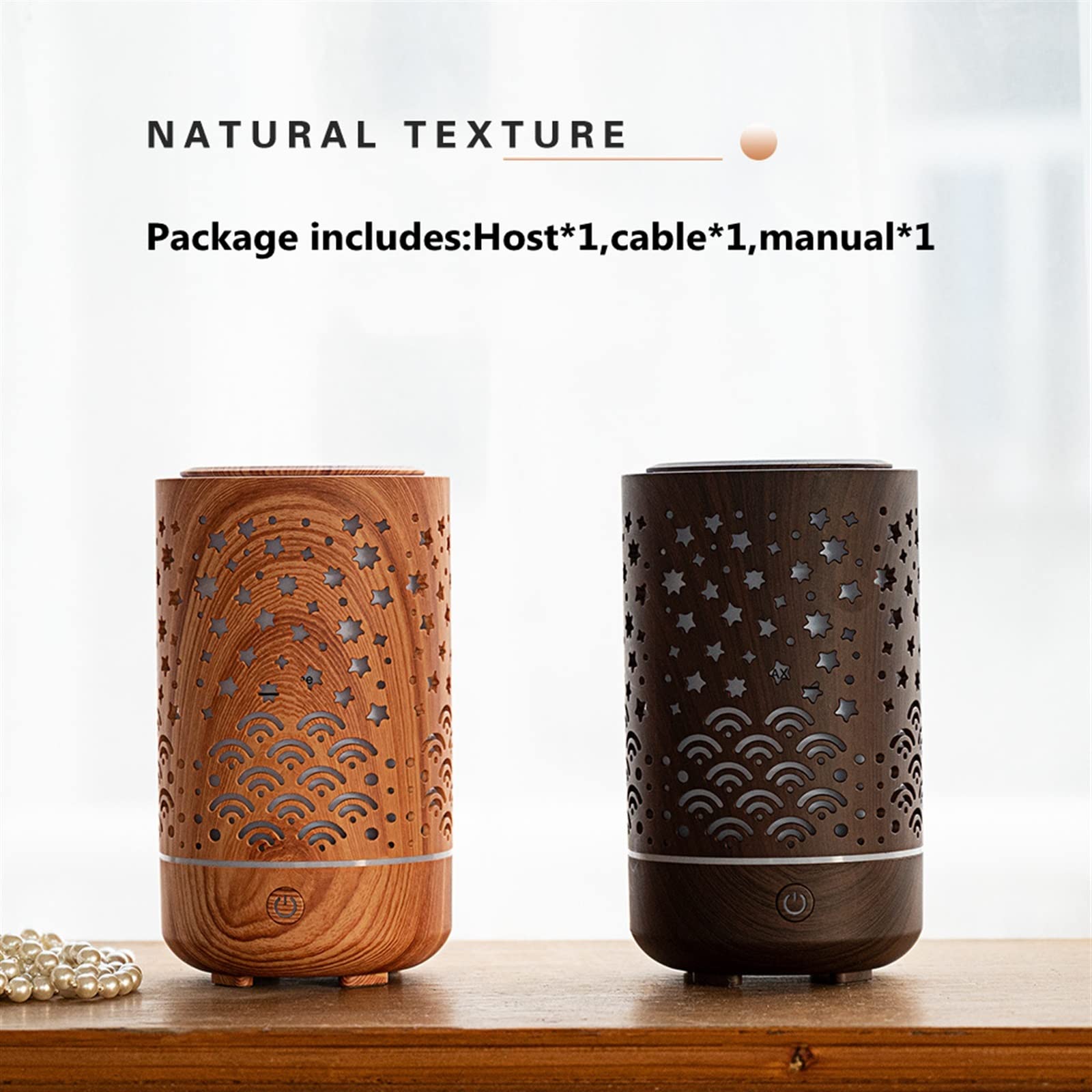 Nawilżacz mgiełki 230 ml wydrążony aromaterapia drewna USB nawilżacz powietrza ultradźwiękowy chłodna mgiełka aromat dyfuzor olejków eterycznych vaporizer nawilżacz (kolor: B)
