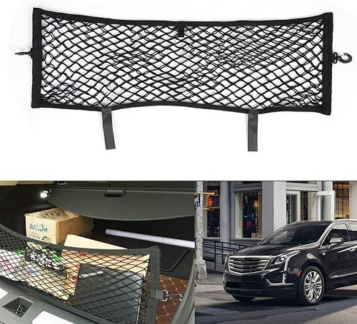 Miniatura 5 de Aramox Red de carga para maletero trasero de automóvil, cuerda elástica para maletero de almacenamiento de equipaje de doble capa, malla de red para