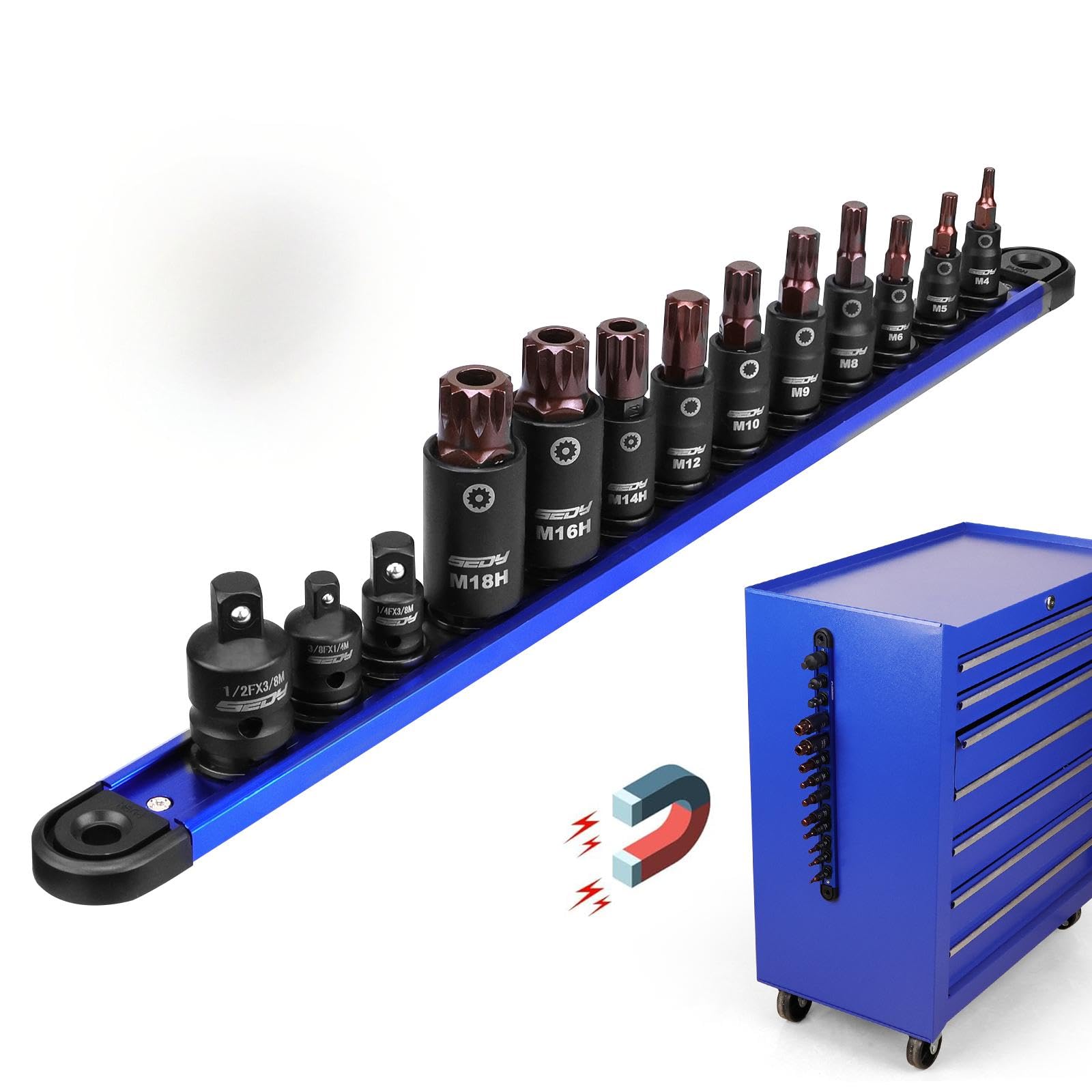Triple-Square Spline Bit Socket Set: 13-Piece Socket Set