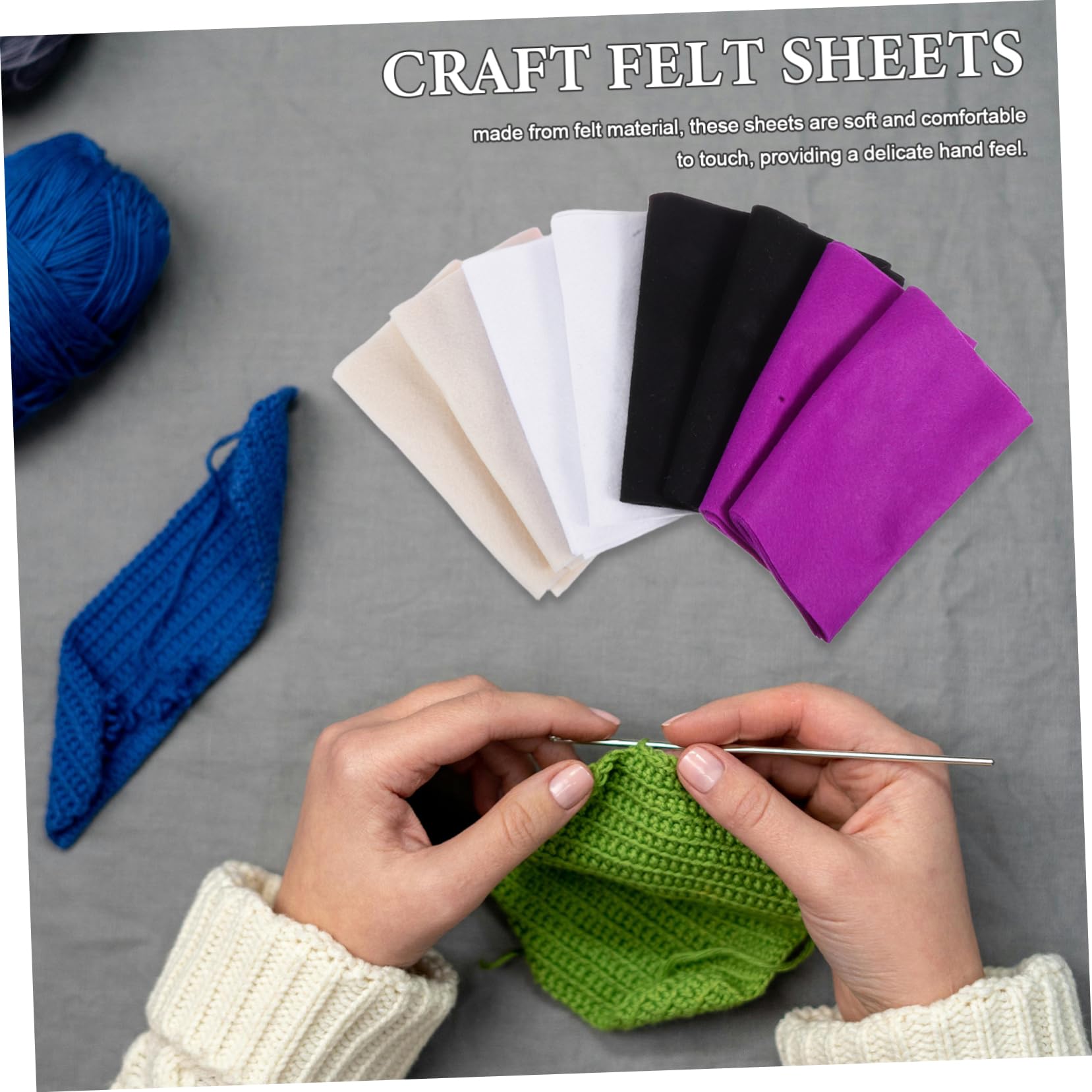 NUOBESTY 16 Stück Weiches und Leichtes Bastelfilz aus Filz für Selbstgemacht Projekte und Nähen für Patchwork und Kreative Handarbeiten Zufälliger Stil
