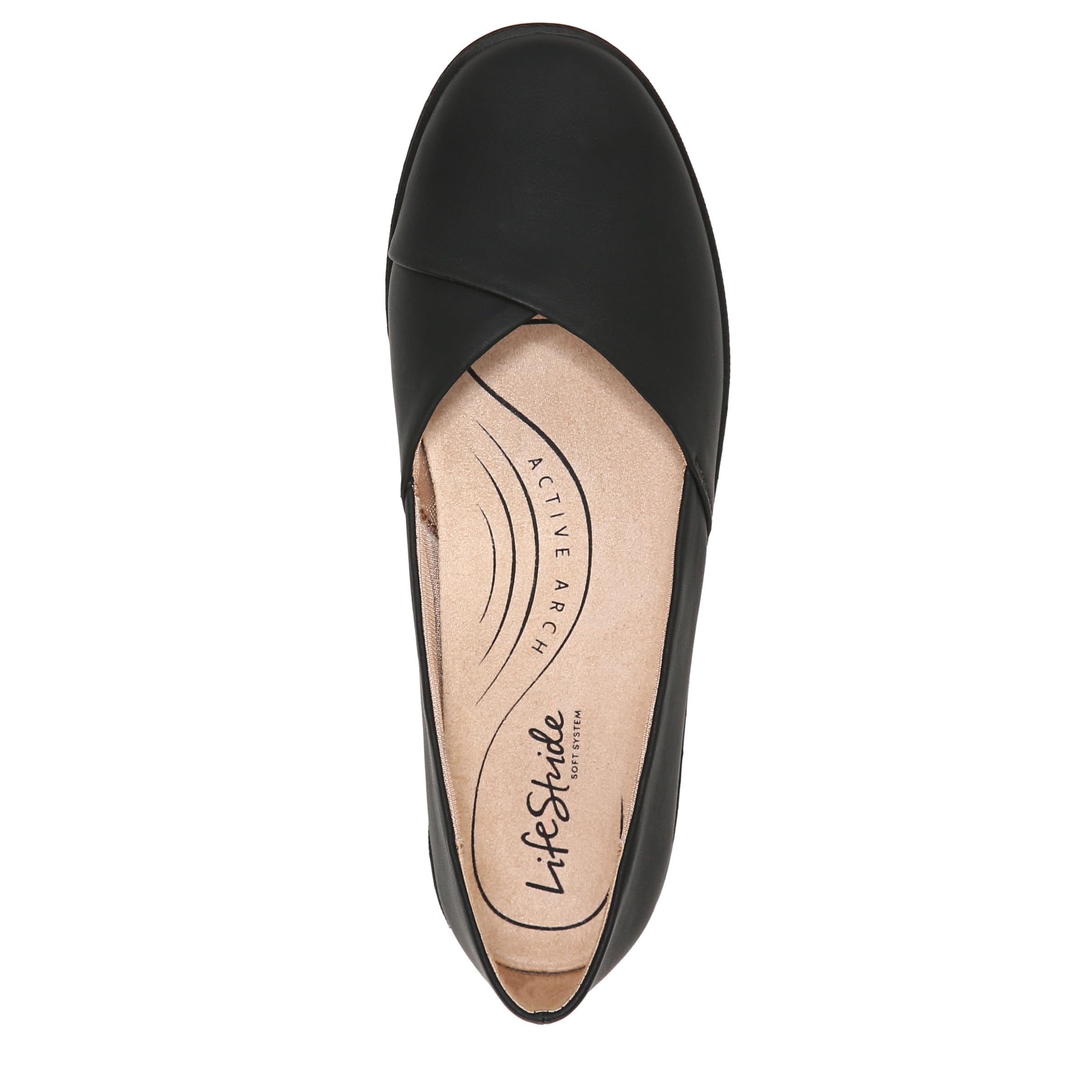 LifeStride Womens Notorious Ballet Flat, Black, 8.5 US