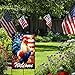 Large 4th of July Chicken Garden Flags 28 x 40 Double Sided, Burlap Holiday Rooster Welcome Independence Day Patriotic House Flags for Outside, Seasonal Fourth of July Outdoor Yard Decorations