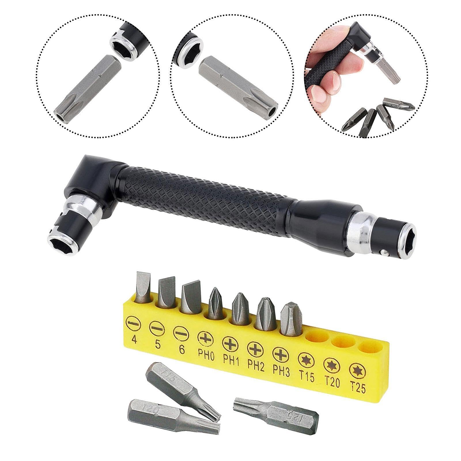 predolo Set Pezzi Cacciavite a Bussola Esagonale Doppia Testa Da 1/4 Pollice con Manico Gomma Antiscivolo per Riparazione di Elettrodomestici Elettronic, 6 pezzi