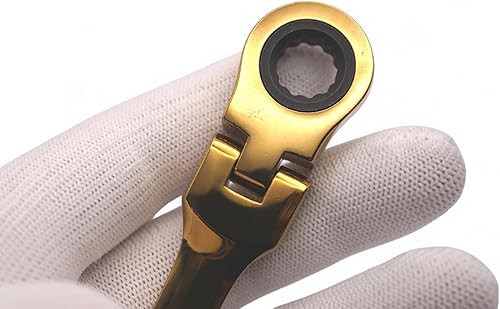 Miniatura 5 de GTRotors Llavero de llave de trinquete de oro de 0.394 in (bono gratis cinta métrica de 3 pies)