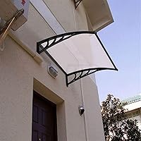 Vista 2 de Toldo para puerta de patio, cubierta de policarbonato para puerta delantera al aire libre, protección UV, lluvia, nieve, luz solar, hoja hueca
