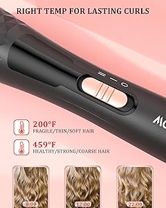 Curling Iron Set, MOCEMTRY 5 in 1 Curling Wand Interchangeable Ceramic Barrels(0.35-1.25) and Thermal Brush Curling Iron, Instant Heat Up Hair Curler, with Protective Gloves & 2 Clips