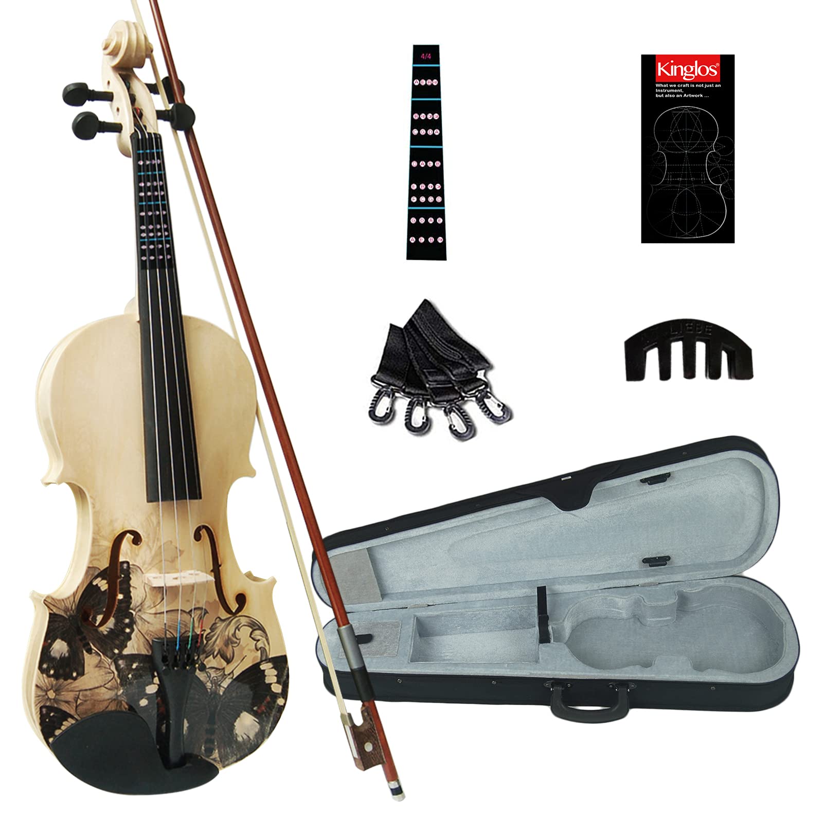 アーツアンドサイエンス♡新品バイオリン巻物 Amazon | Kinglos 1/2バタフライカラーのアーティスティック
