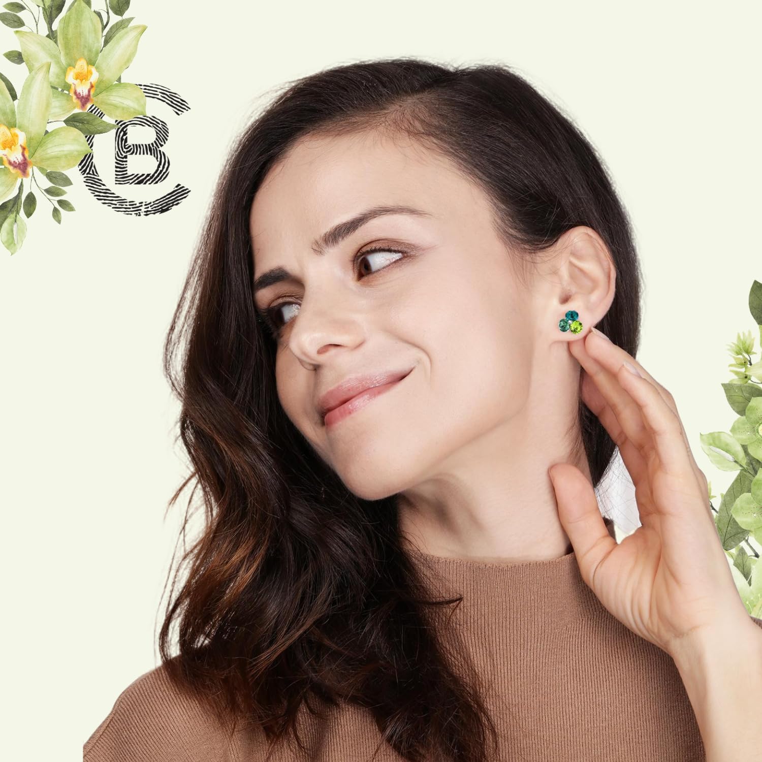 Chic Bijoux Birthstone Stud Earrings for Women – With 4 Austrian Crystals and 925 Sterling Silver – Gift for Mom, Pink/Blue/Purple/Green/Clear - Image 5