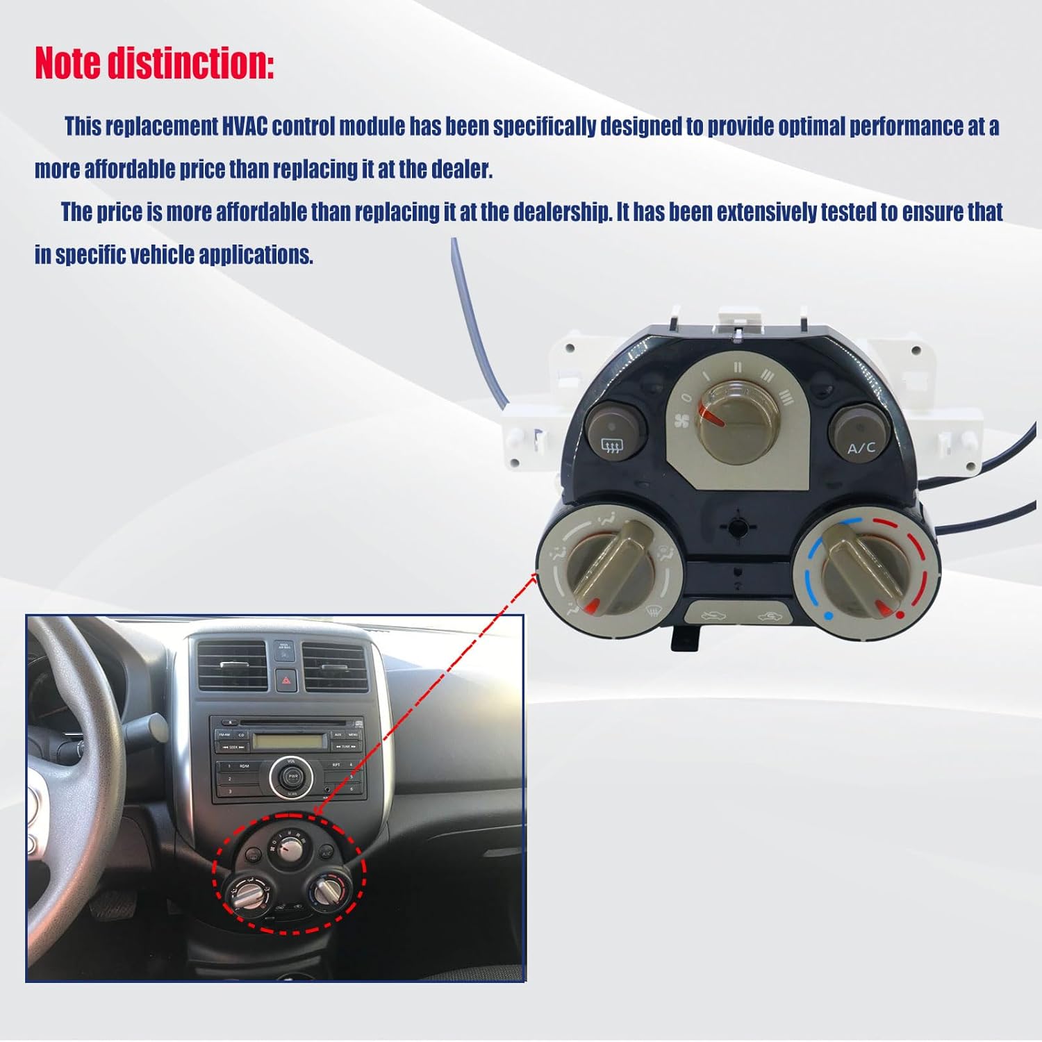 AITKEN HVAC Heater Climate Control Panel for Nissan Versa 12-13, Micra 2015-2018 Replace# 27510-1HM5A 27510-00C24.