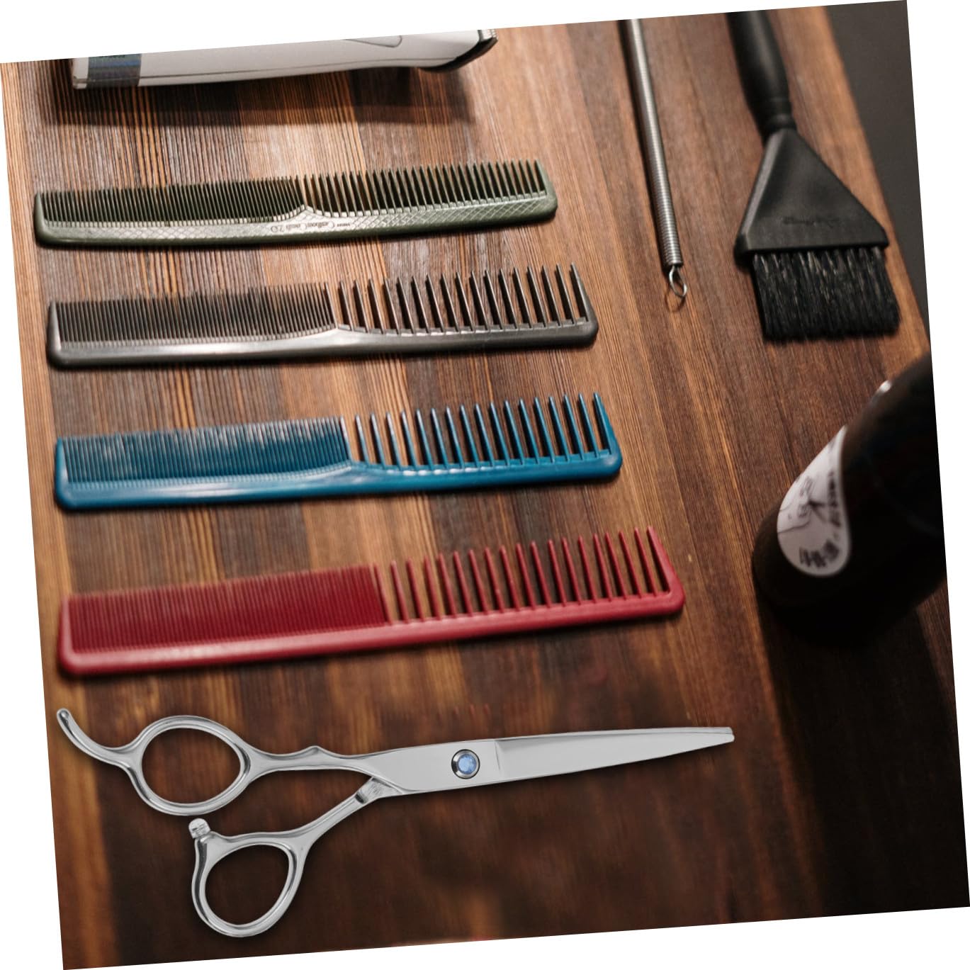 Ciseaux de Coiffure pour Gaucher 2 Pièces en Acier Inoxydable Argenté Poignée Ergonomique, Coupe Précise sans Abîmer Cheveux, Usage Professionnel et Amateur