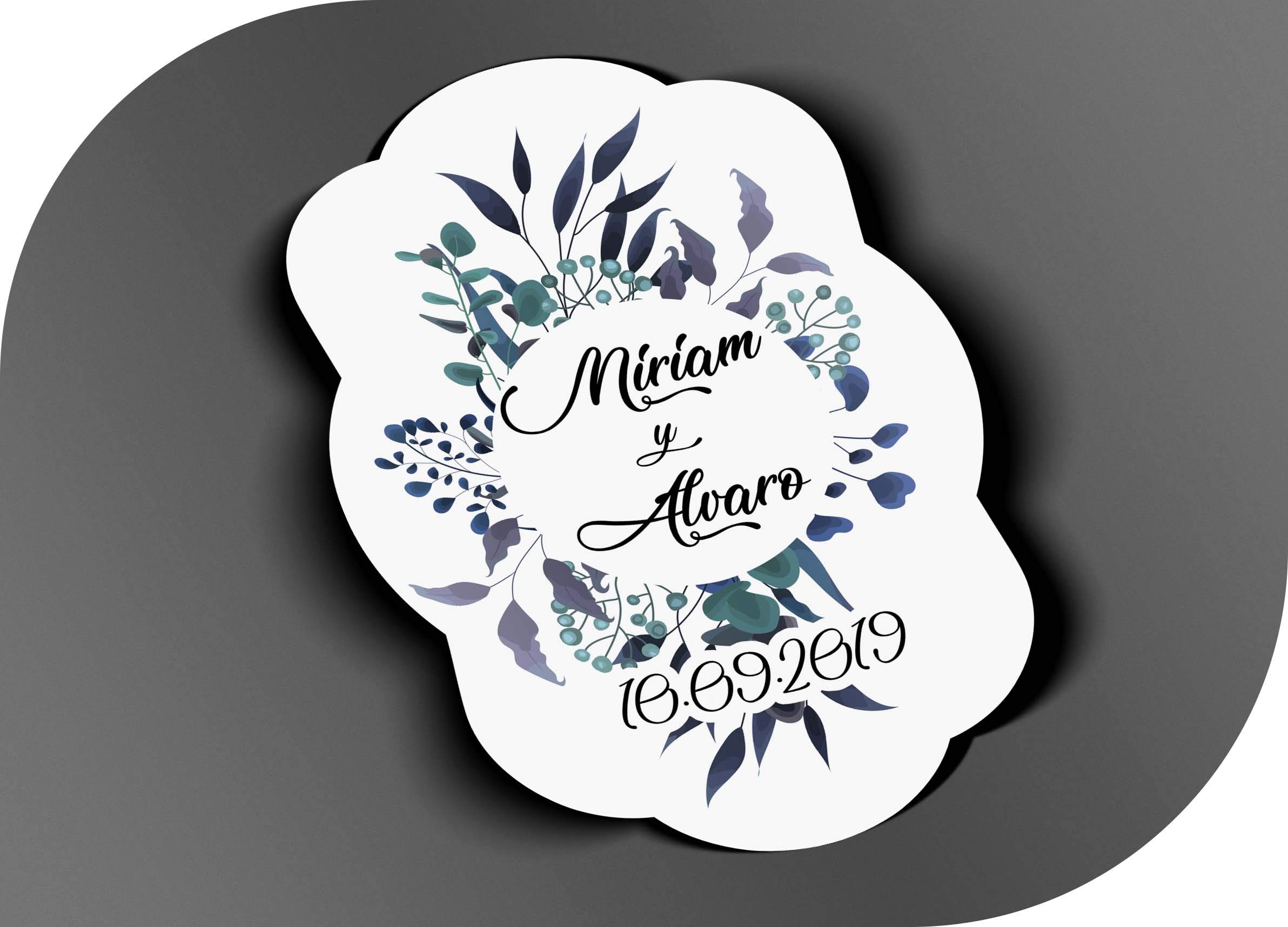Pegatinas Personalizadas Botella de Vino Cerveza para Boda, Etiquetas Adhesivas Invitacion Boda, Modelo B6-V1 Vintage