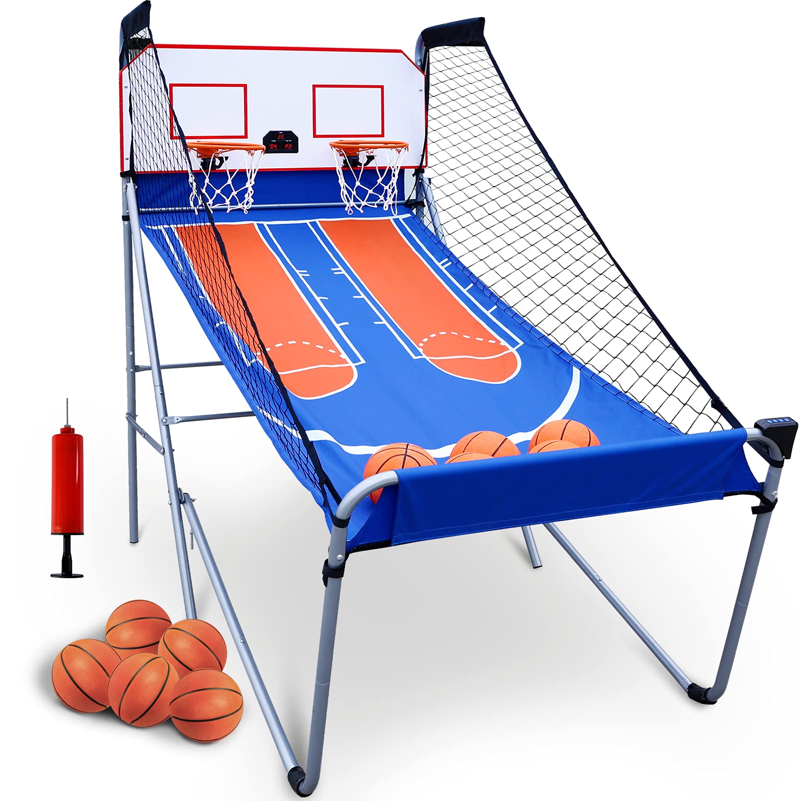 Foldable Indoor Basketball Game, Dual Shot Basketball Arcade Game with