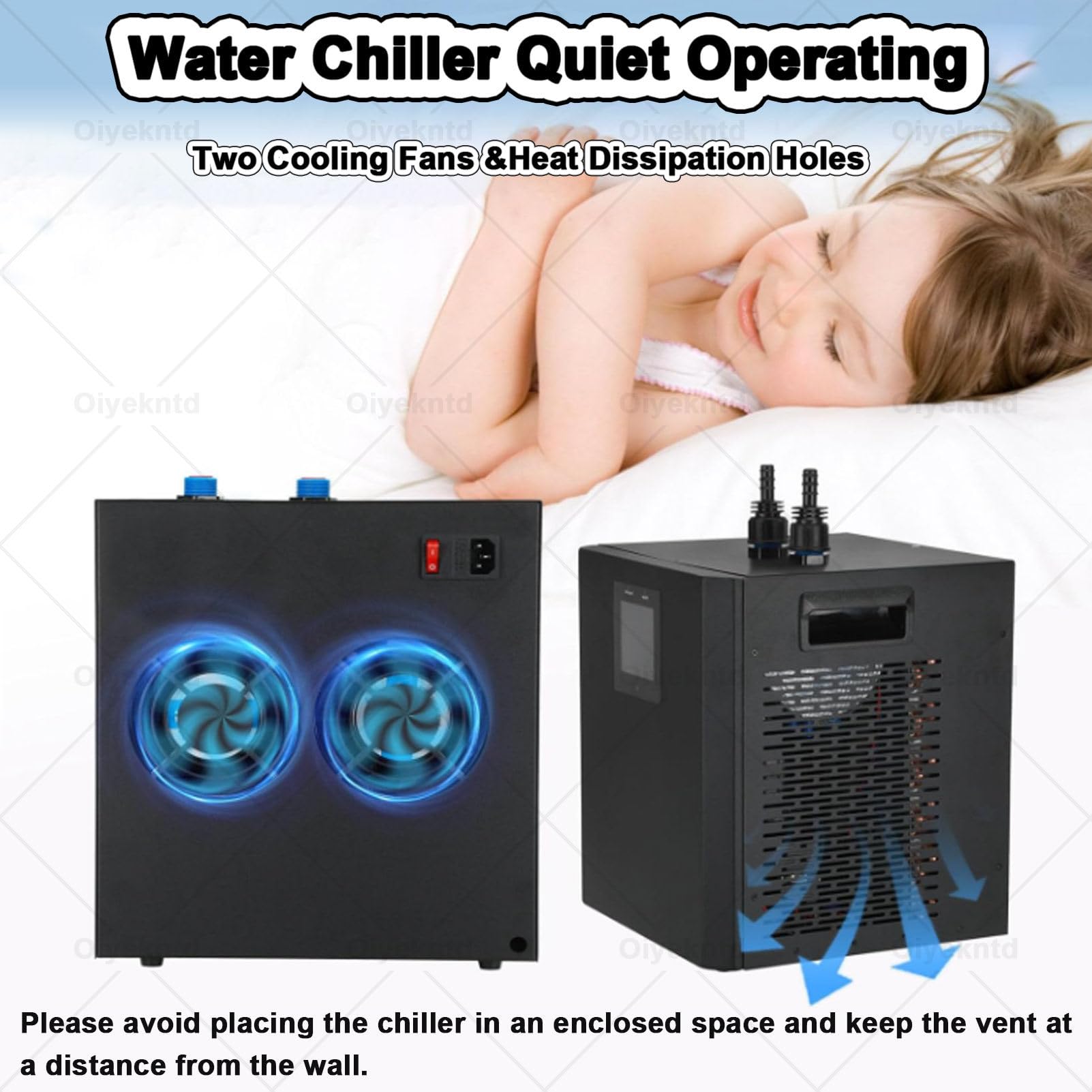 Refrigeratore per acquario, 79 galloni, refrigeratore d'acqua da 1/3 HP per immersioni fredde, sistemas di raffreddamento idroponico per acquario per axolotl, coralli, gamberetti con pompa dell'acqua