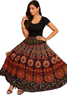 MATKEWALAZ Women's Cotton Jaipuri Sanganeri Print Fashion Skirt, Maxi Skirt, Price In India