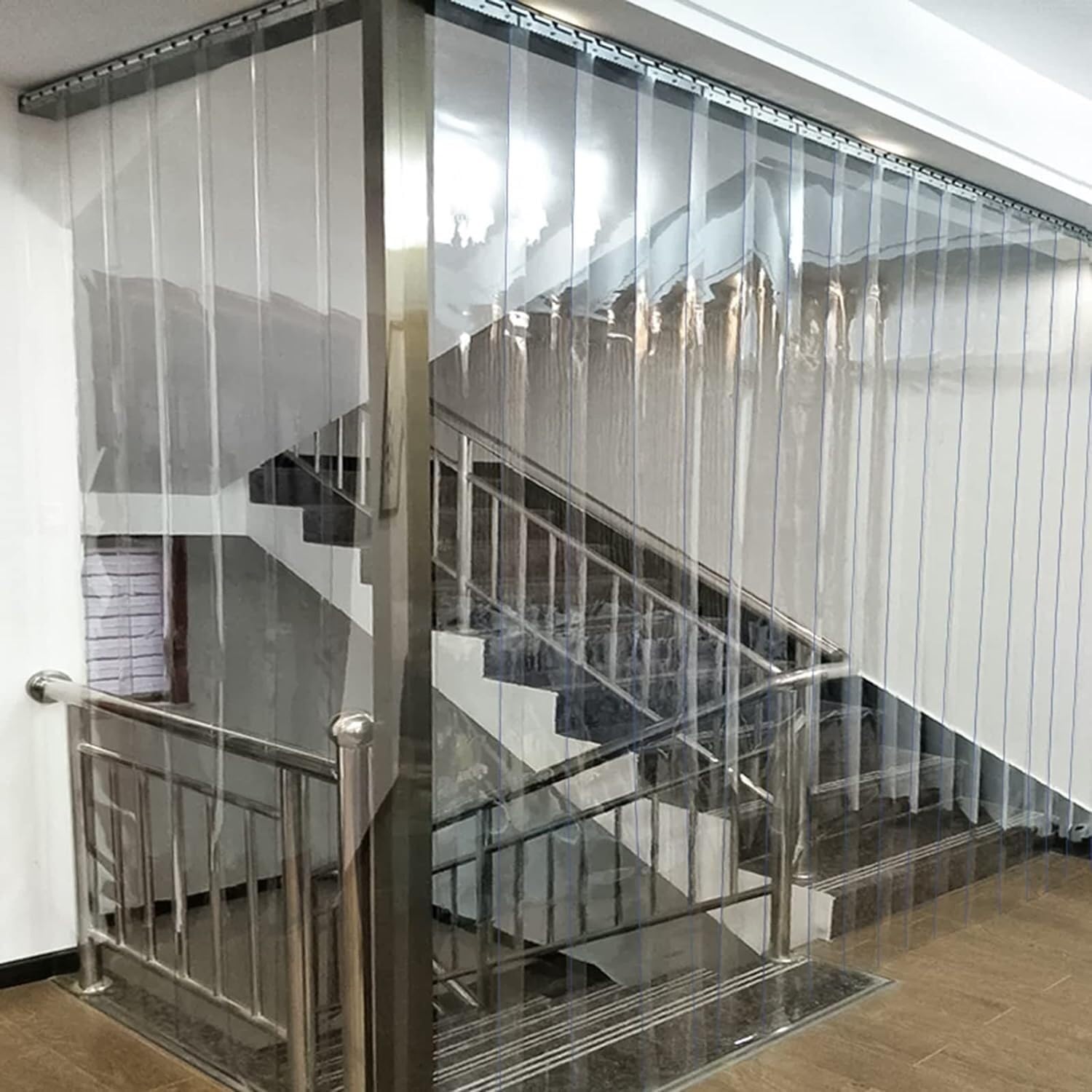 Przezroczysta zasłona na drzwi z PCW, 1,2 x 2 m, plastikowy ekran wiszący z 3,5 cm, wodoodporna przegroda do użytku wewnątrz i na zewnątrz, elastyczna konstrukcja przypominająca szkło