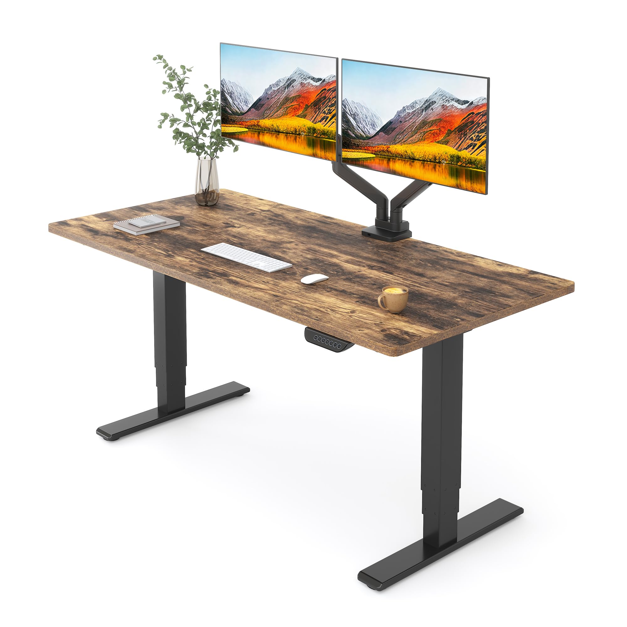 FLEXISPOT E6 MAX Dual Motor 55x28 Inch 3-Stage Heavy Duty Standing Desk, 330l...