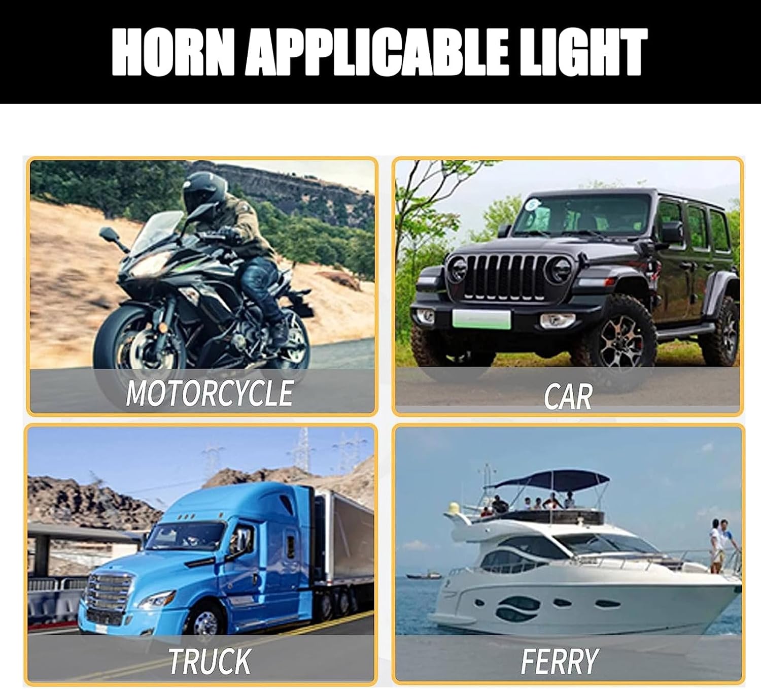 ZKFAR Pack-2 Air Horns Replacement Kit, Automotive Accessories Universal for Car, 12V Waterproof Durable Super Loud Train Horns, for Car, Motorcycle, Truck (Black)