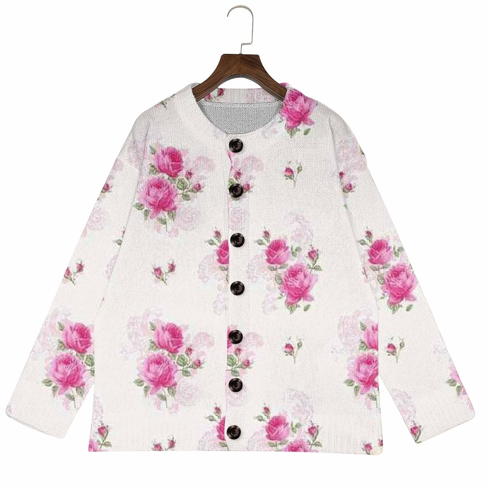 Generisch Cardigan corto da donna, a maniche lunghe, per l'autunno